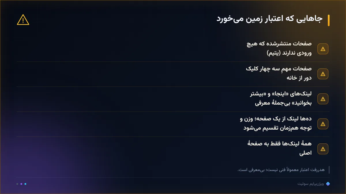 جاهایی که اعتبار زمین میخورد