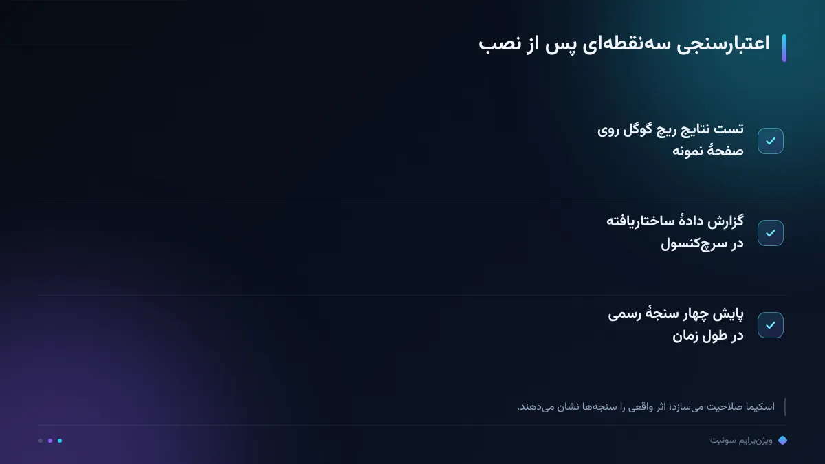 اعتبارسنجی سهنقطهای پس از نصب