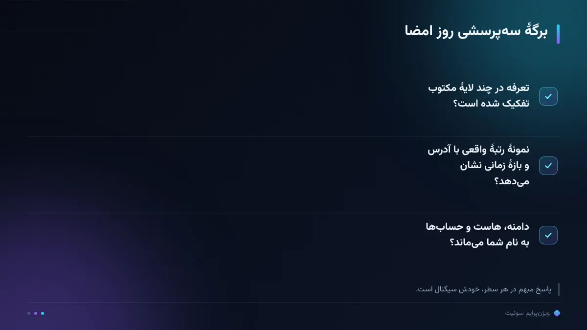 برگهٔ سهپرسشی روز امضا