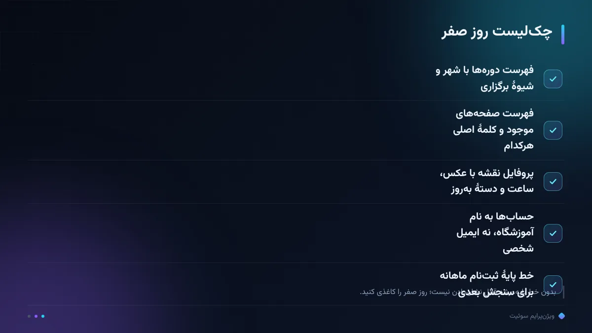 چک‌لیست روز صفر