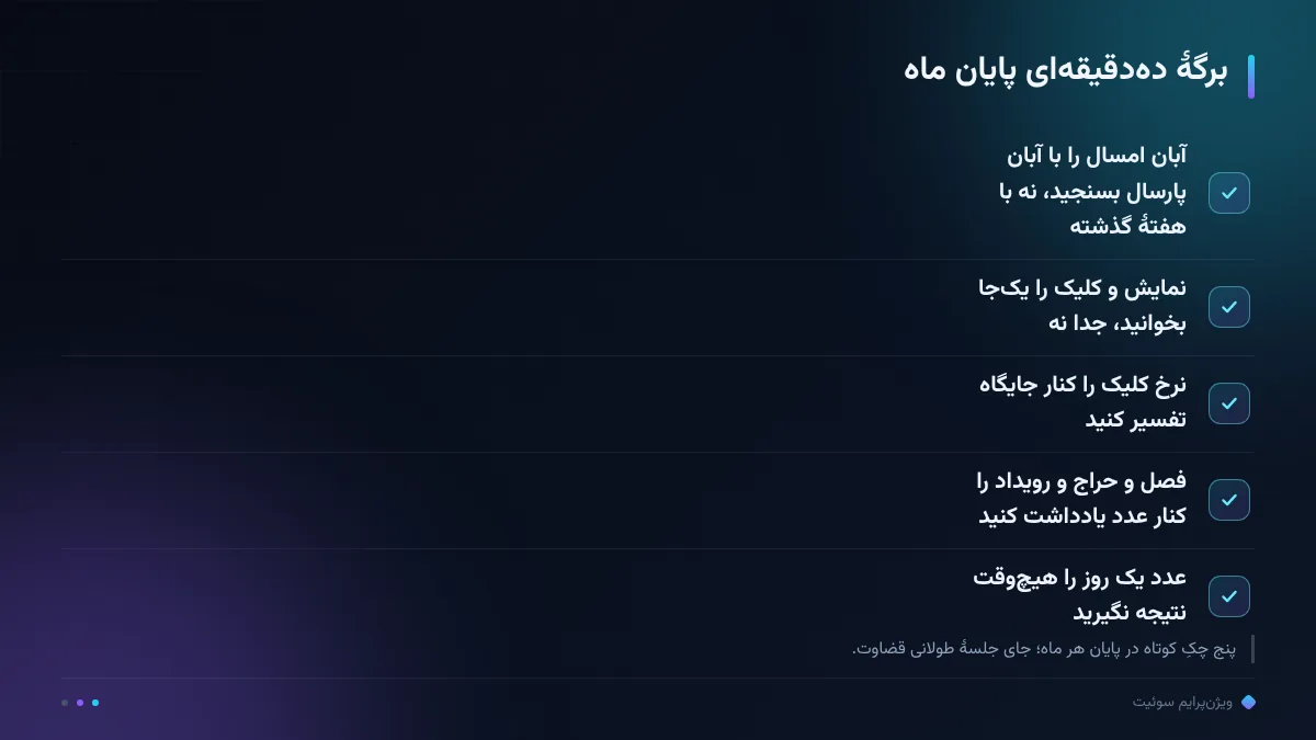 برگهٔ دهدقیقهای پایان ماه