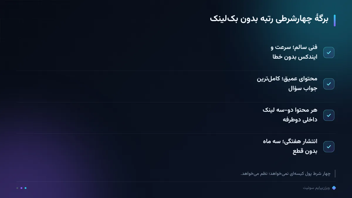 برگهٔ چهارشرطی رتبه بدون بک‌لینک