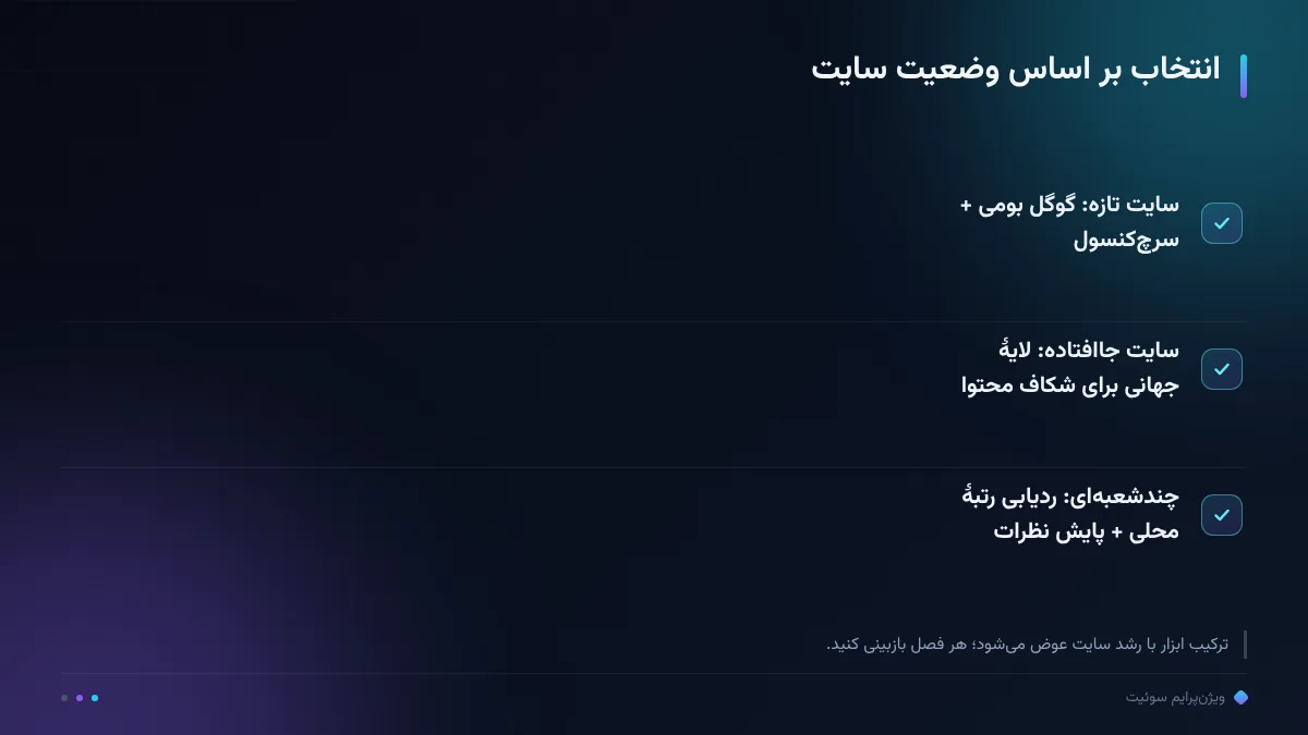 انتخاب بر اساس وضعیت سایت