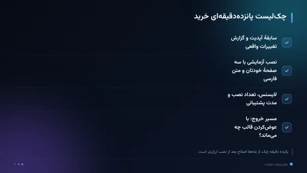 چک‌لیست پانزده‌دقیقه‌ای خرید