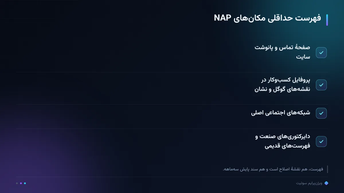 فهرست حداقلی مکانهای NAP