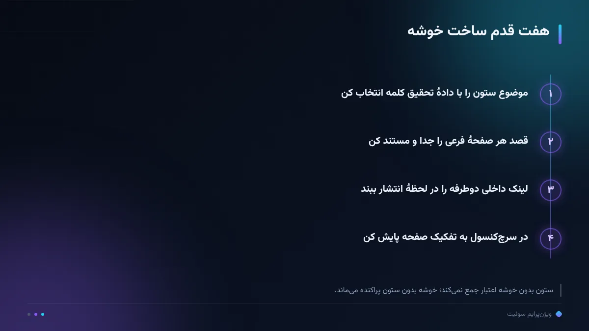 هفت قدم ساخت خوشه
