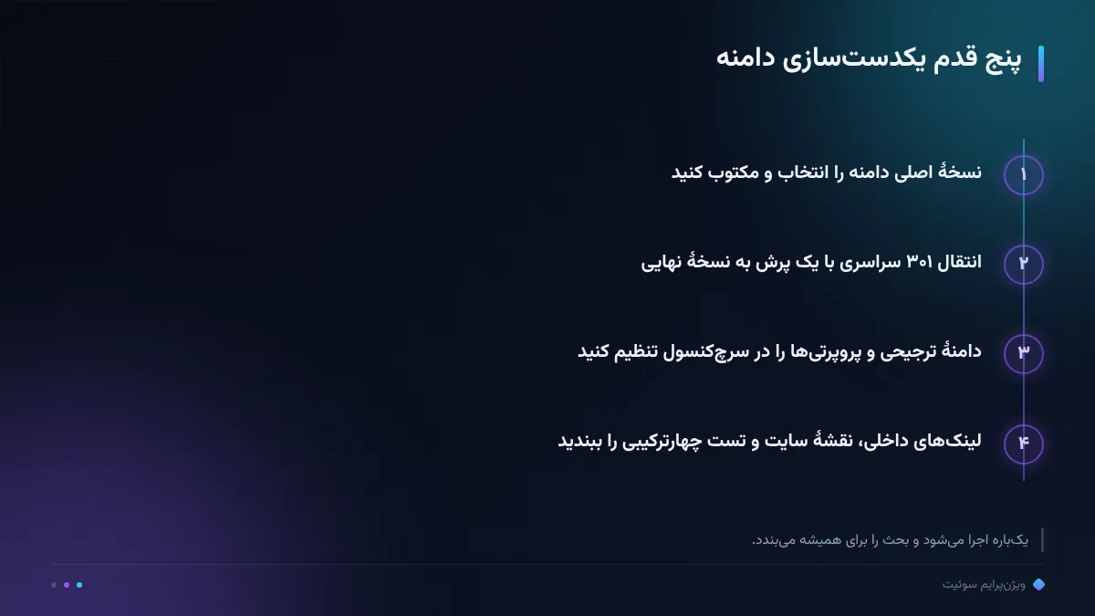 پنج قدم یکدست‌سازی دامنه