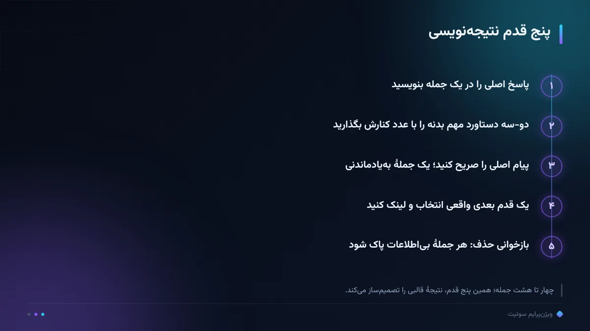 پنج قدم نتیجهنویسی
