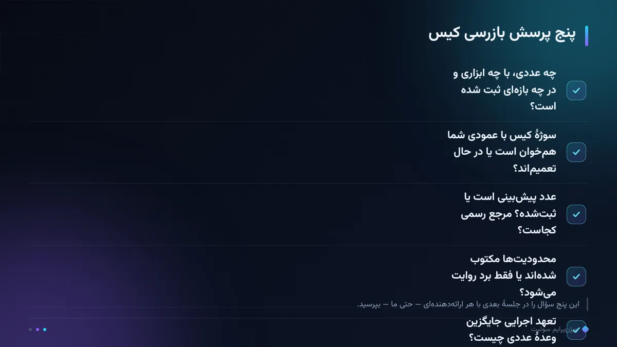 پنج پرسش بازرسی کیس