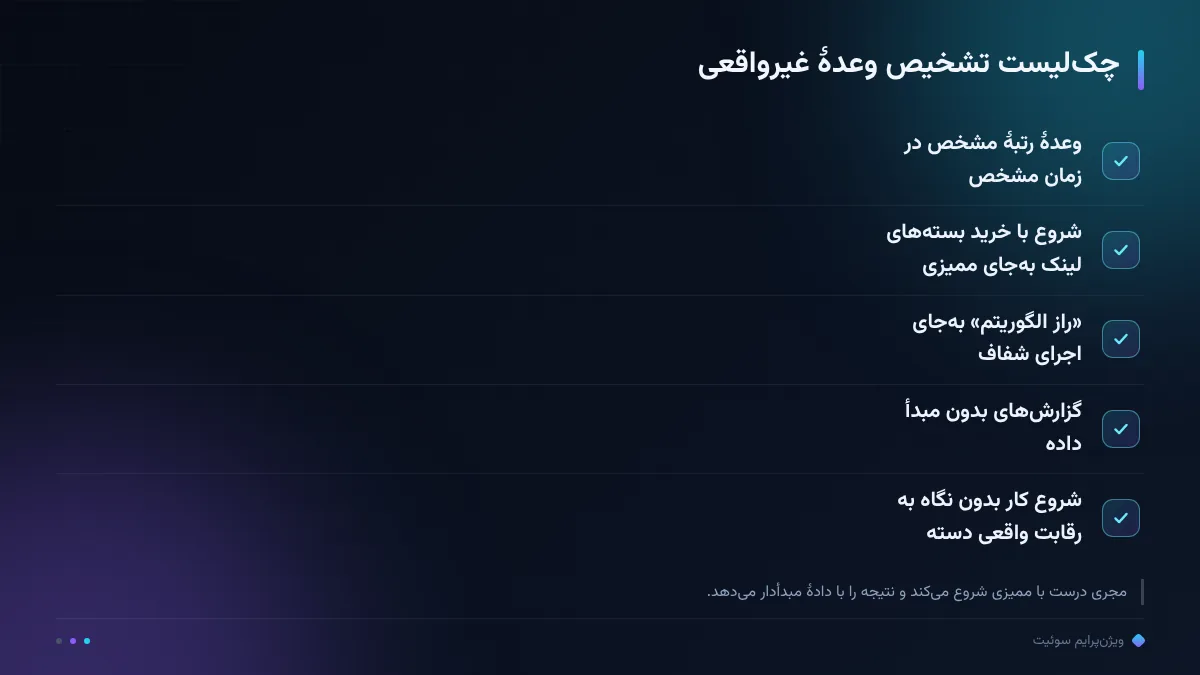 چکلیست تشخیص وعدهٔ غیرواقعی