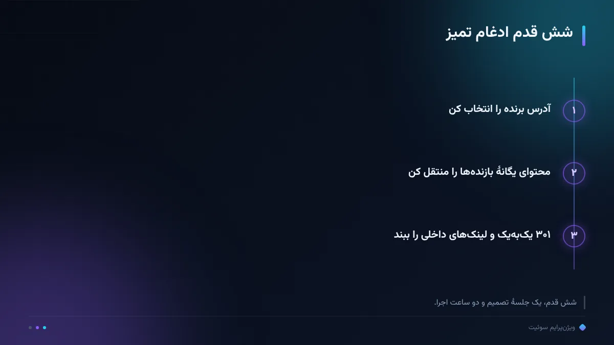 شش قدم ادغام تمیز