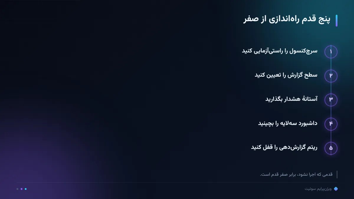 پنج قدم راه‌اندازی از صفر