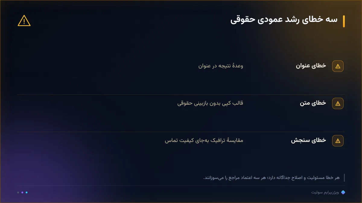 سه خطای رشد عمودی حقوقی