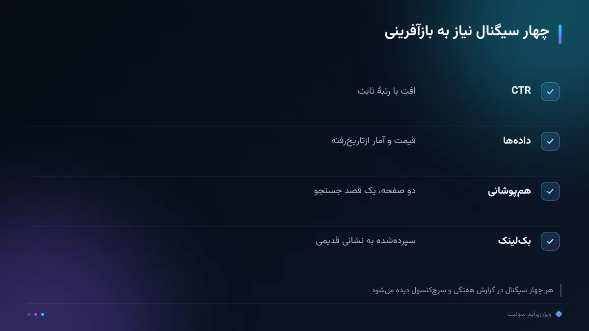 چهار سیگنال نیاز به بازآفرینی