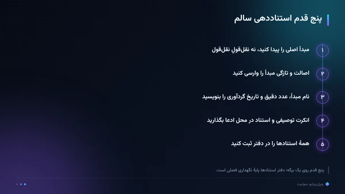 پنج قدم استناددهی سالم