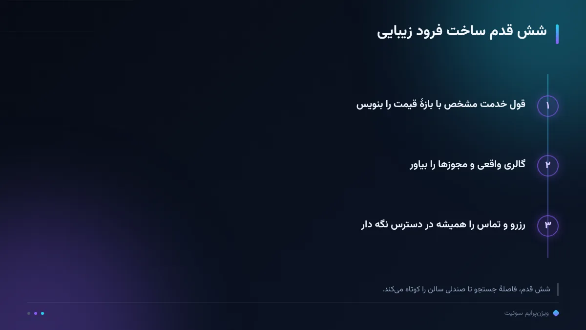 شش قدم ساخت فرود زیبایی