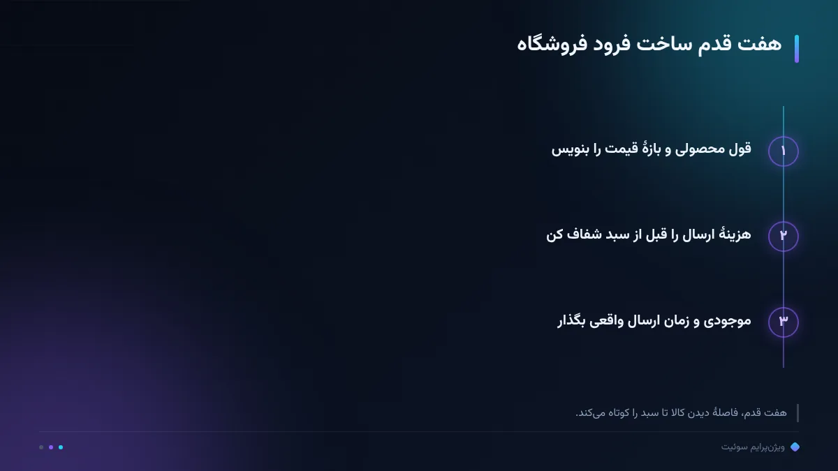 هفت قدم ساخت فرود فروشگاه