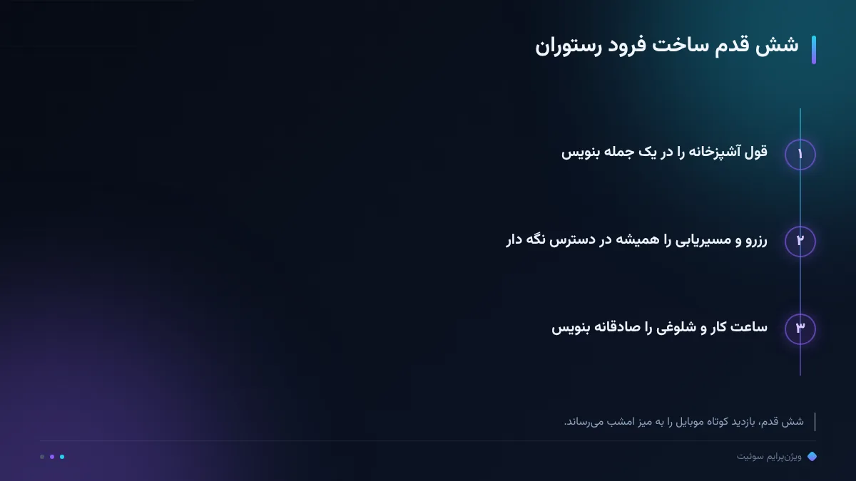 شش قدم ساخت فرود رستوران