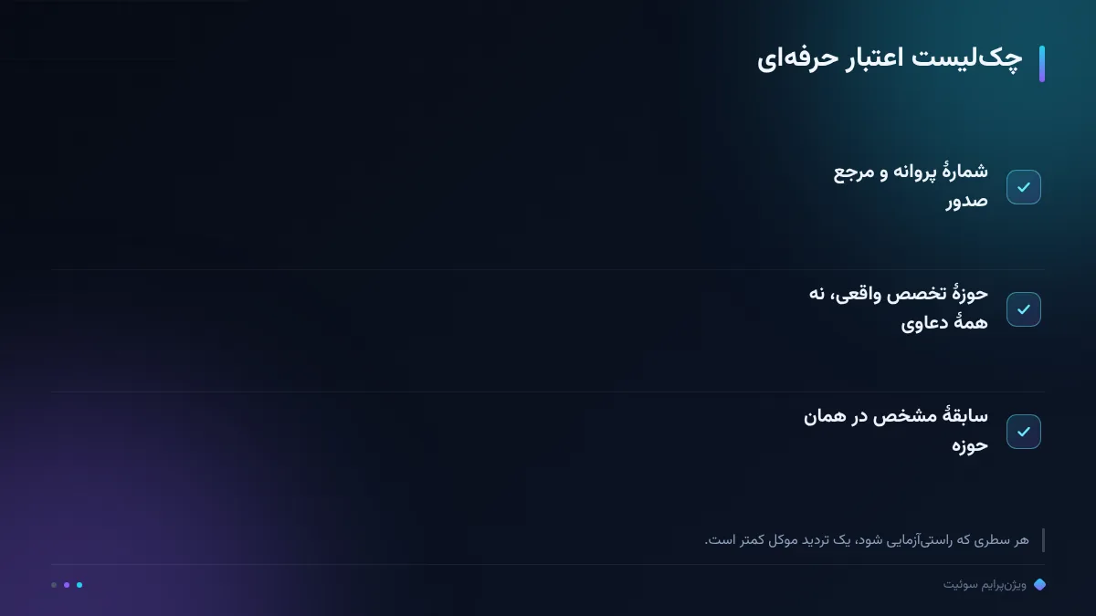 چکلیست اعتبار حرفهای