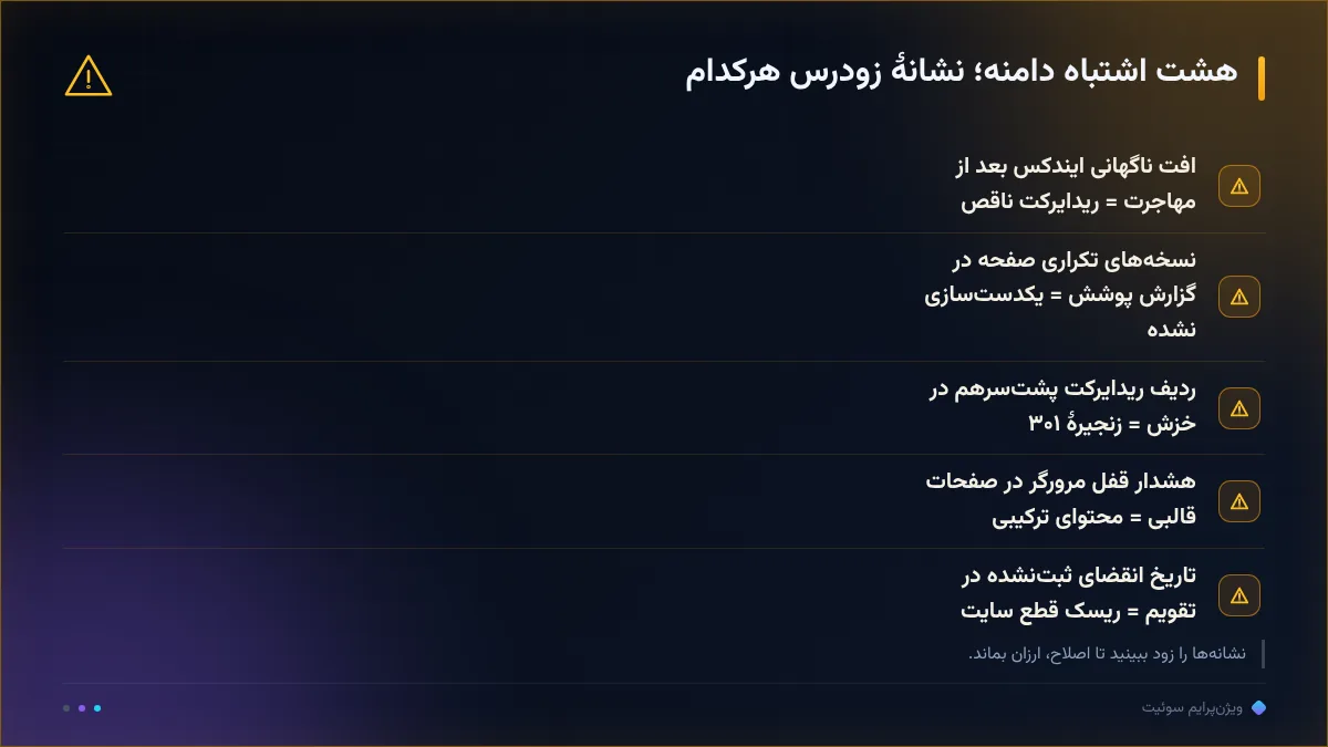 هشت اشتباه دامنه؛ نشانهٔ زودرس هرکدام