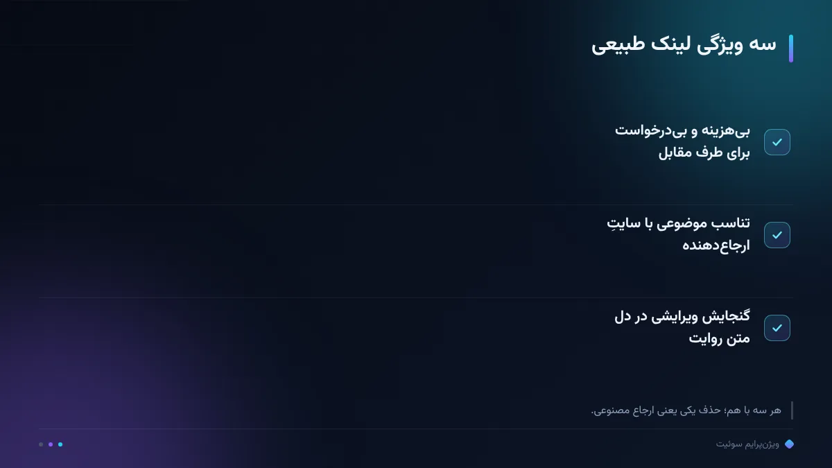 سه ویژگی لینک طبیعی