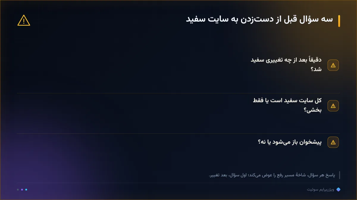 سه سؤال قبل از دست‌زدن به سایت سفید