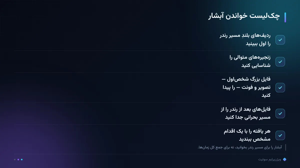 چکلیست خواندن آبشار