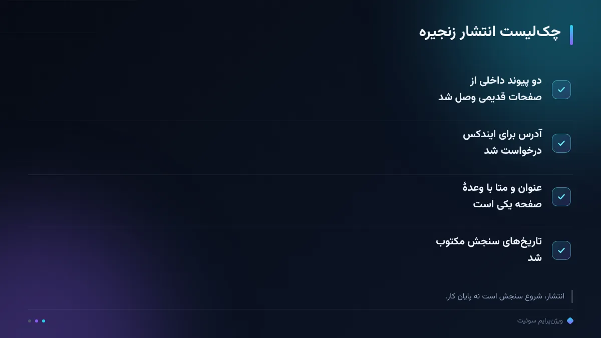 چکلیست انتشار زنجیره