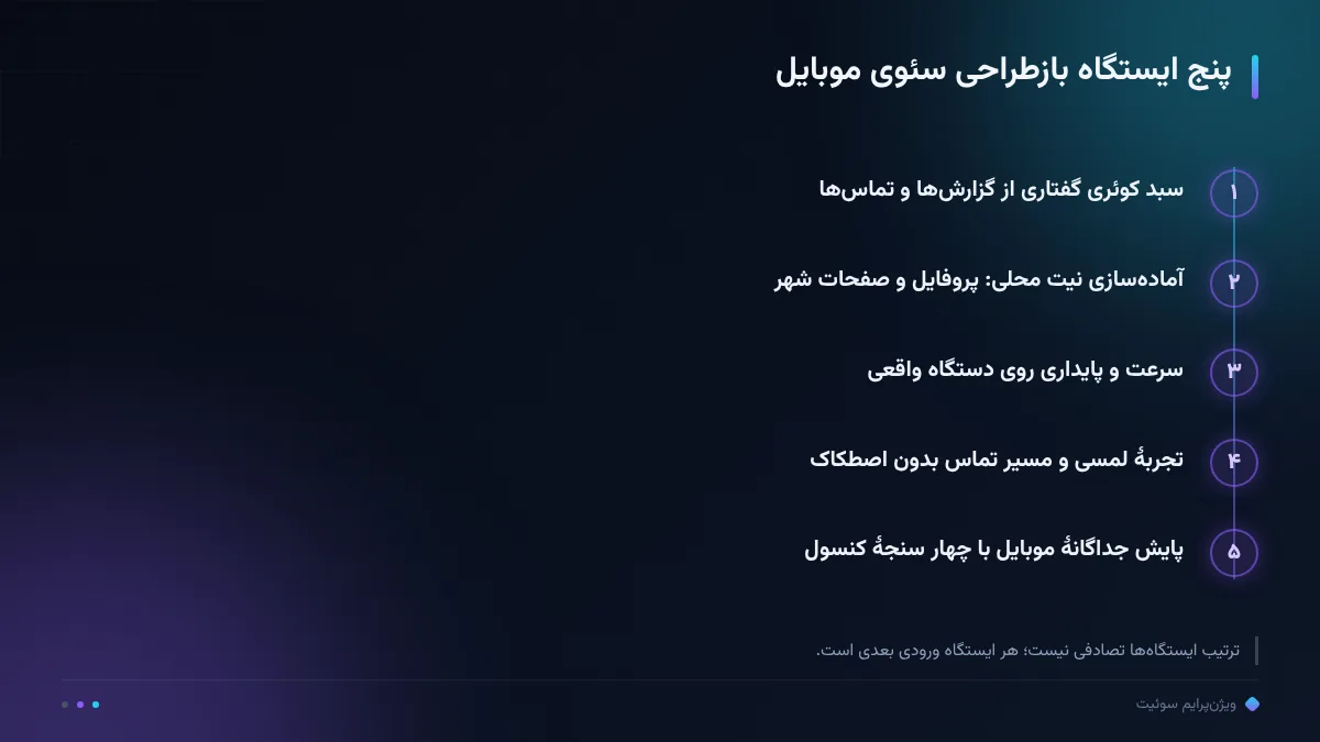 پنج ایستگاه بازطراحی سئوی موبایل