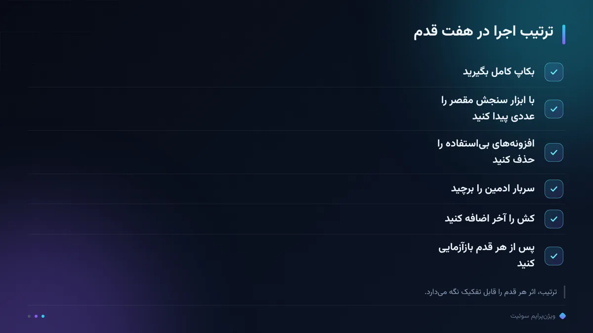 ترتیب اجرا در هفت قدم