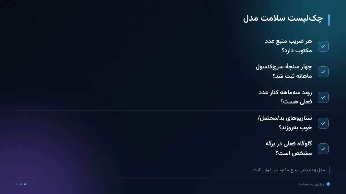 چکلیست سلامت مدل