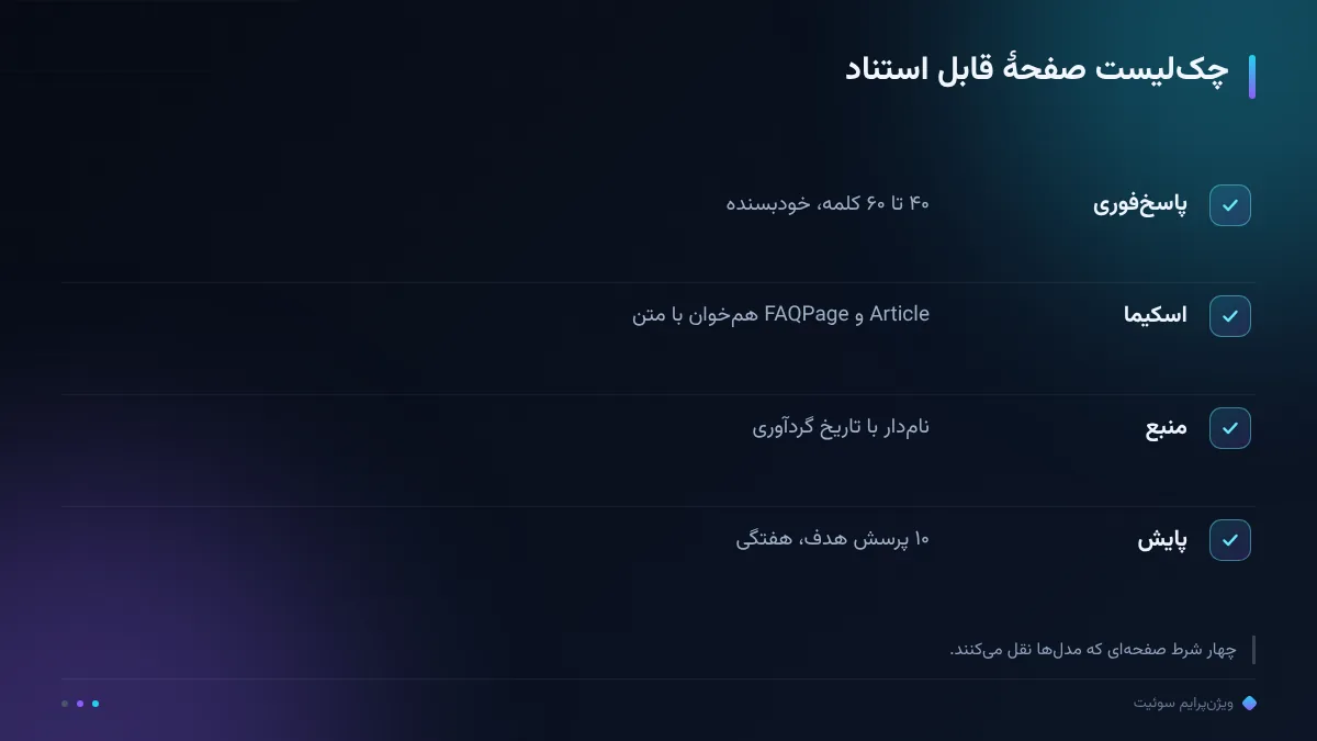 چکلیست پیش از انتشار