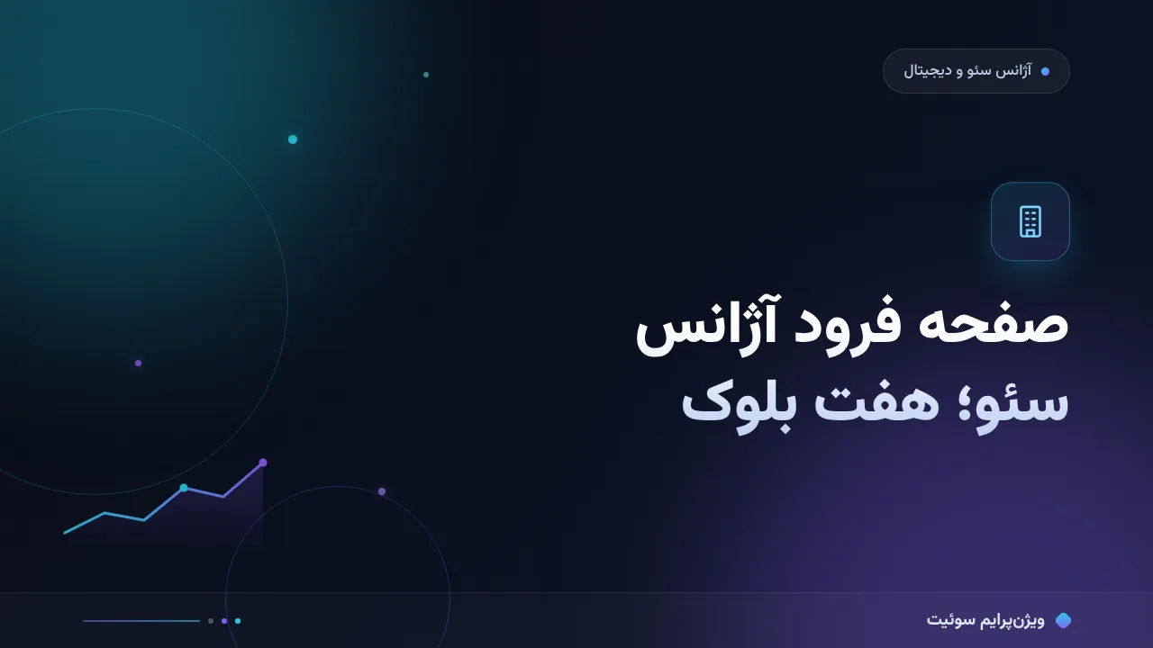 صفحه فرود آژانس سئو و دیجیتال‌مارکتینگ؛ ساختار اعتمادساز در هفت بلوک