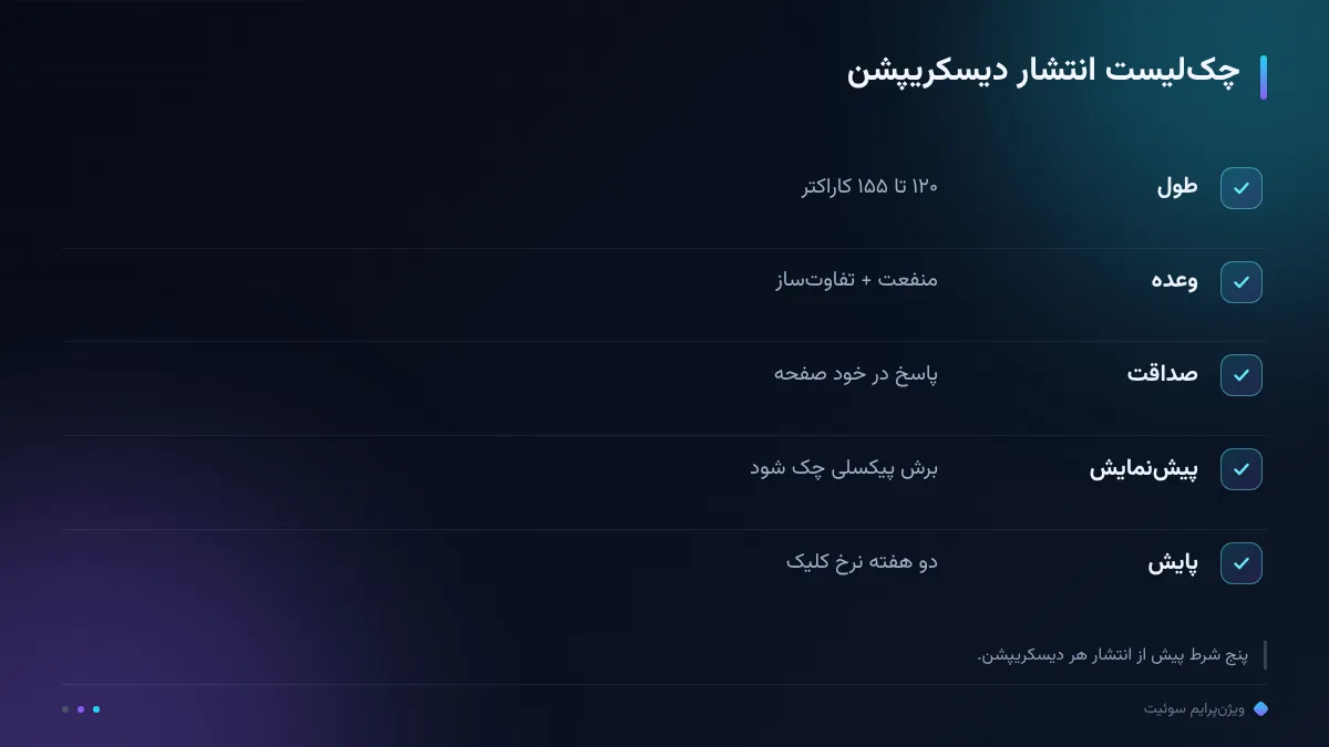 بازبینی نهایی دیسکریپشن