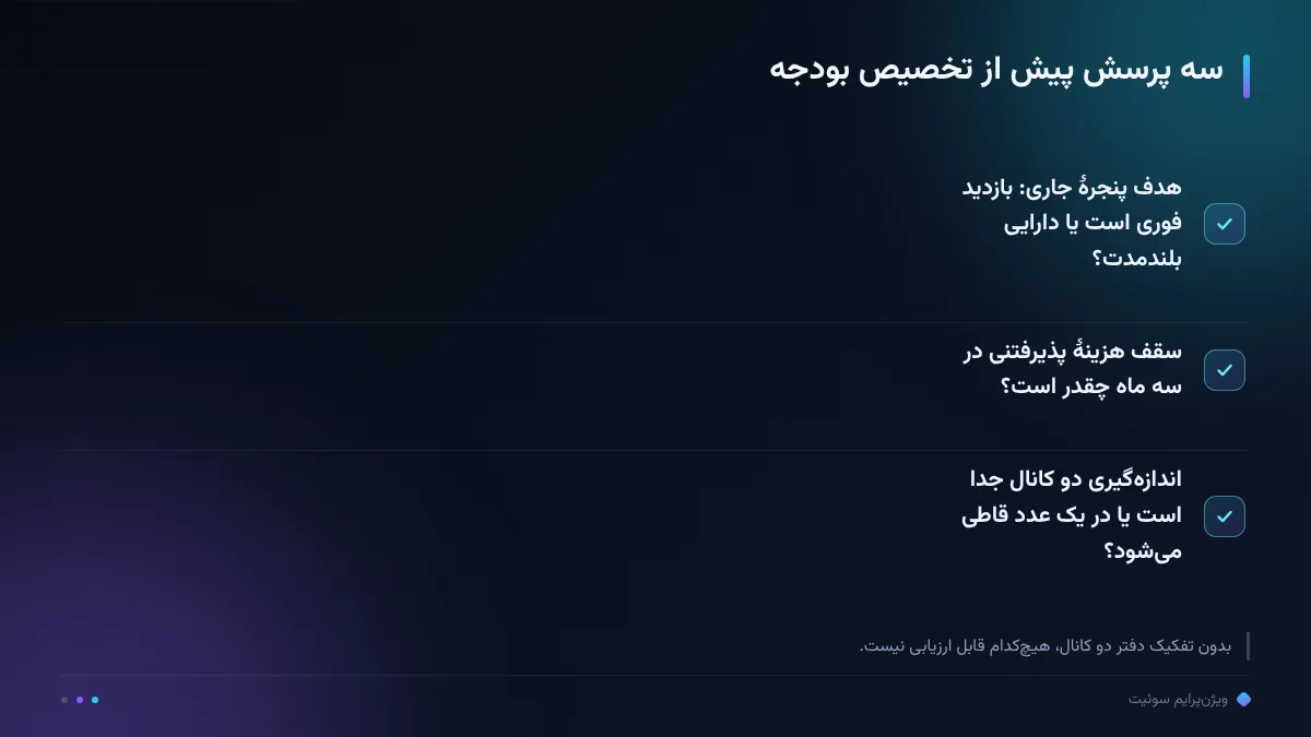 سه پرسش پیش از تخصیص بودجه