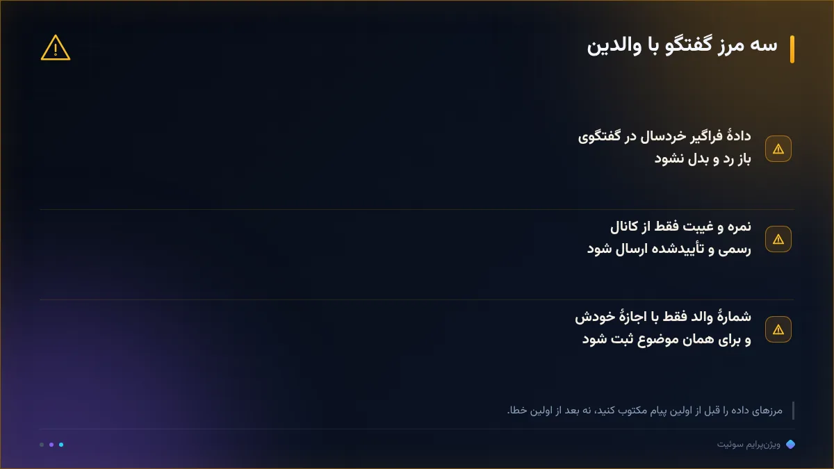 سه مرز گفتگو با والدین
