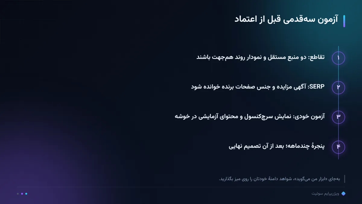 آزمون سهقدمی قبل از اعتماد
