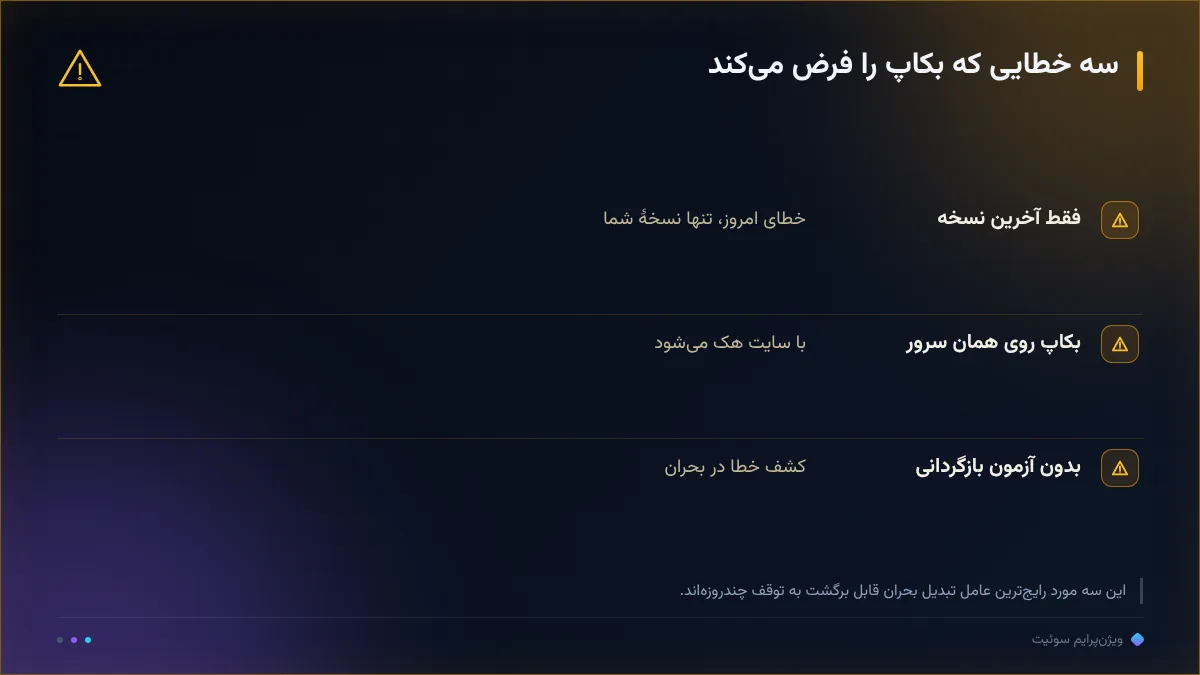 سه خطایی که بکاپ را فرض میکند