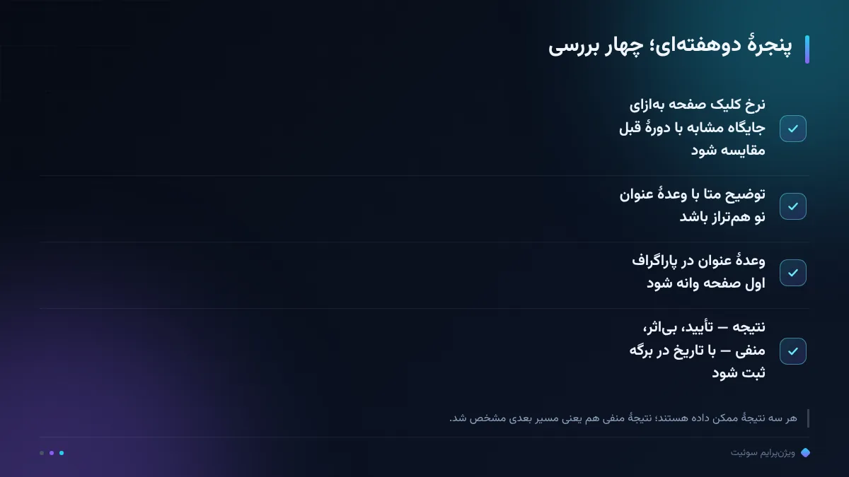 پنجرهٔ دو‌هفته‌ای؛ چهار بررسی