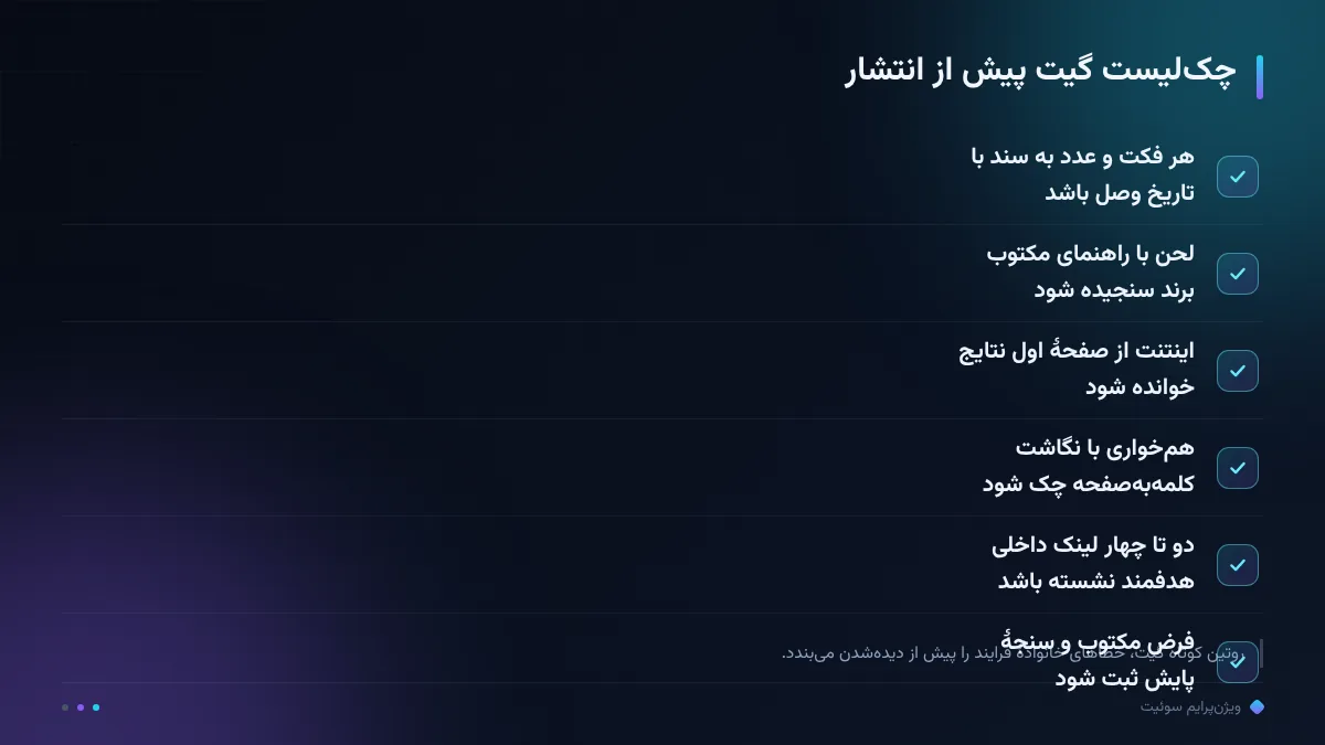 چک‌لیست گیت پیش از انتشار