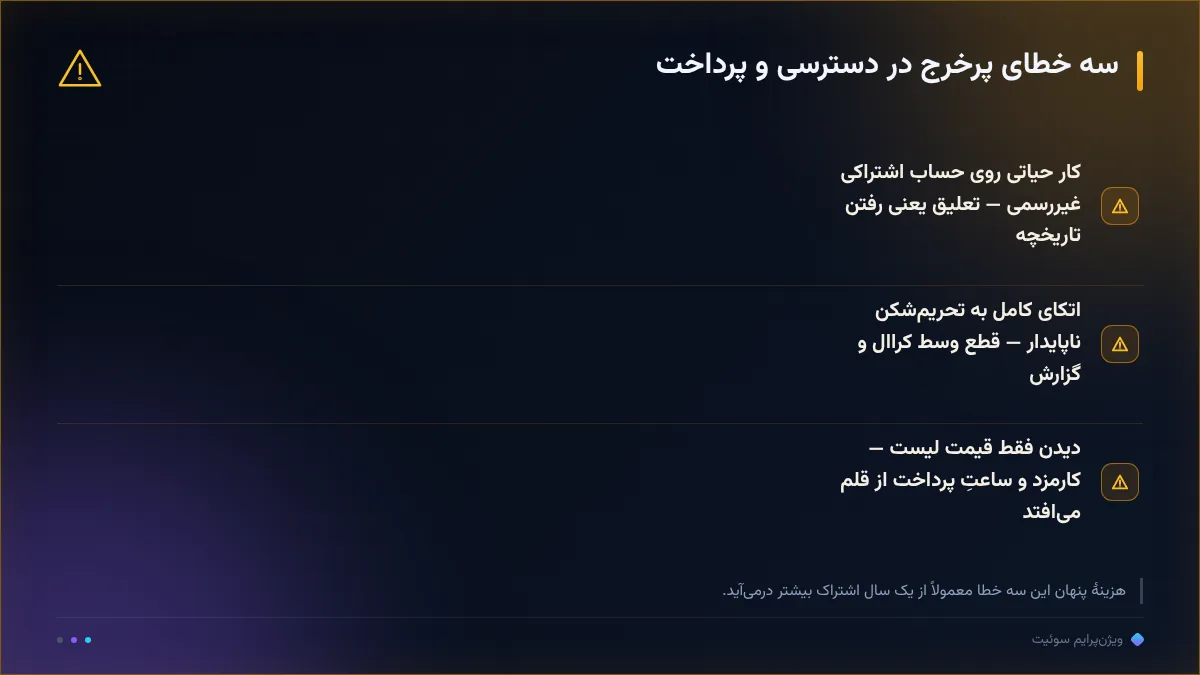 سه خطای پرخرج در دسترسی و پرداخت