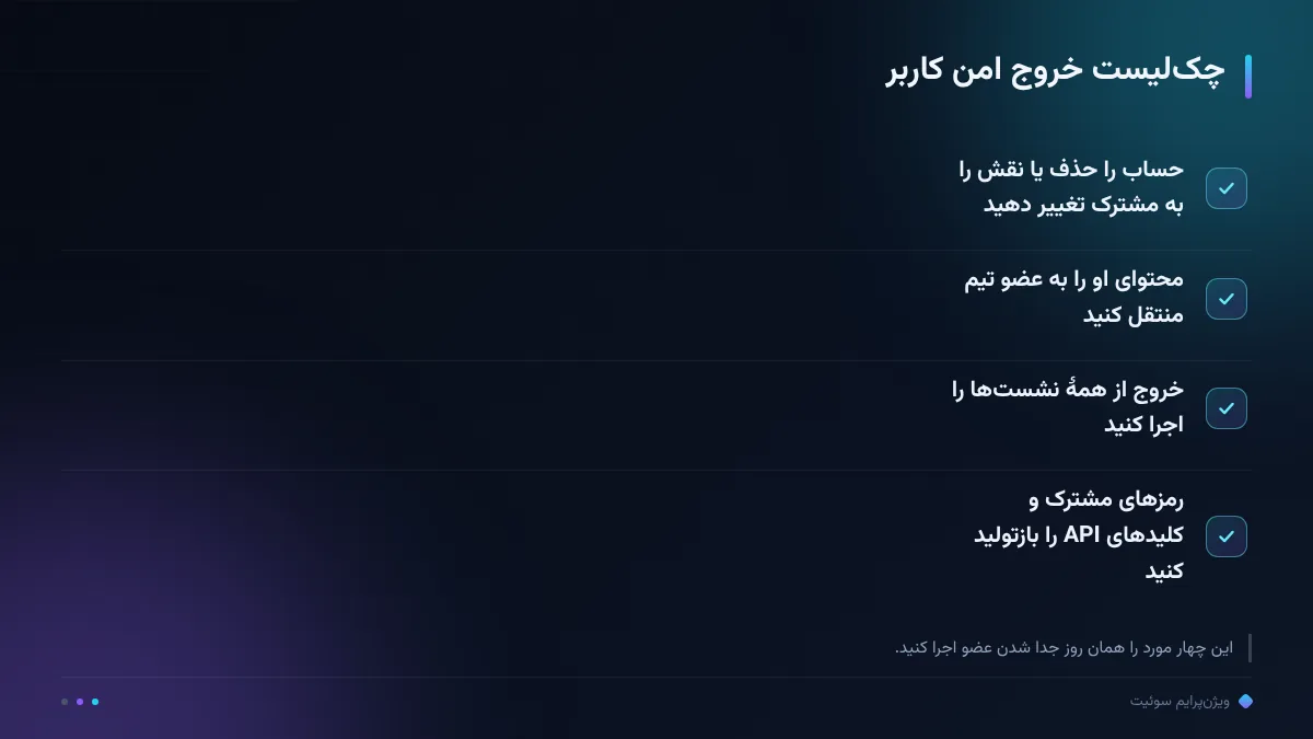 چکلیست خروج امن کاربر