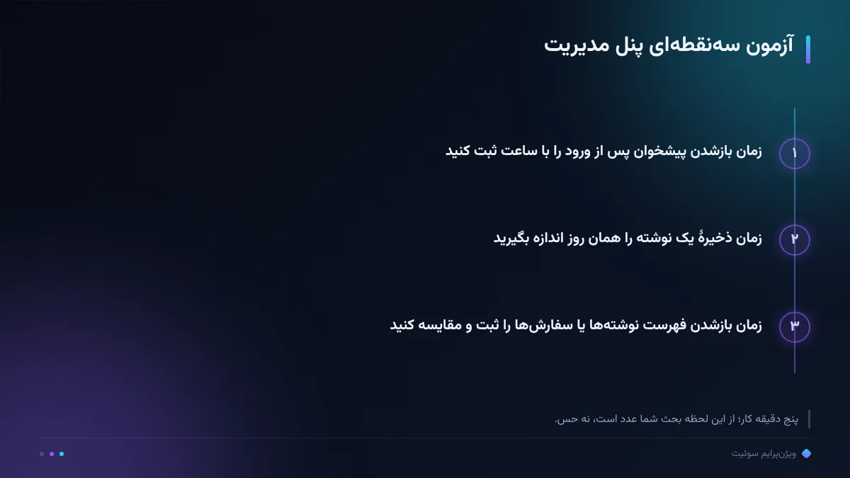 آزمون سه‌نقطه‌ای پنل مدیریت