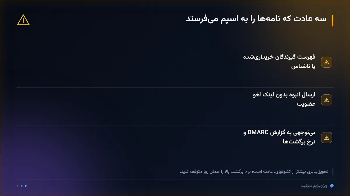 سه عادت که نامهها را به اسپم میفرستد
