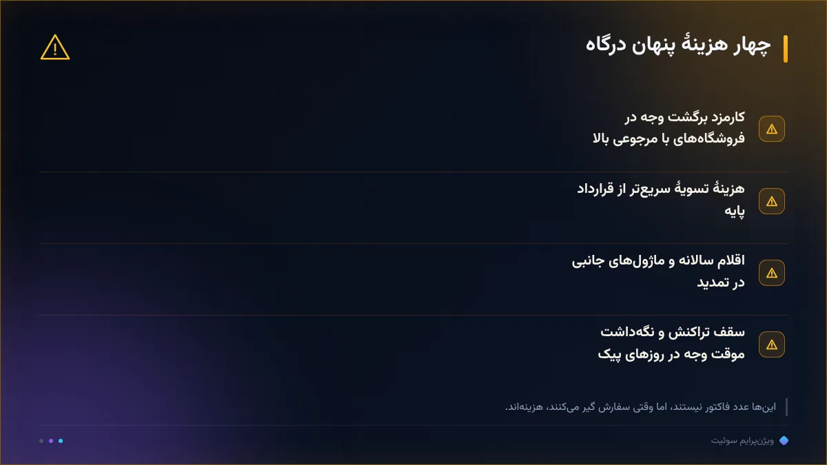 چهار هزینهٔ پنهان درگاه