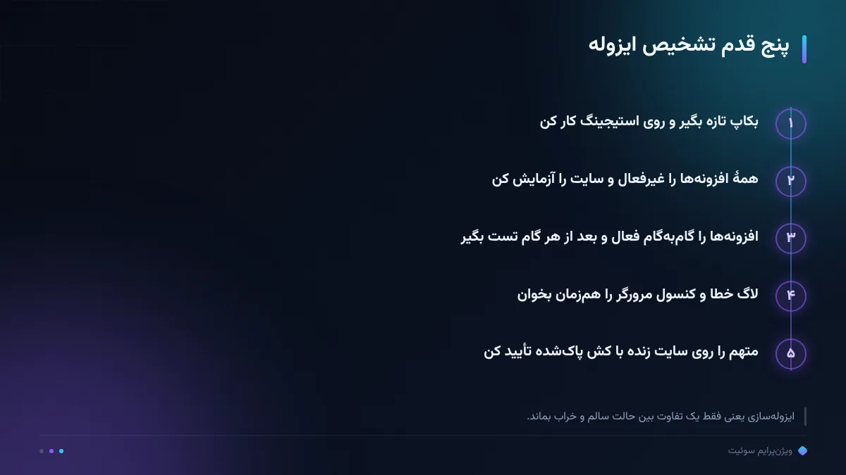 پنج قدم تشخیص ایزوله