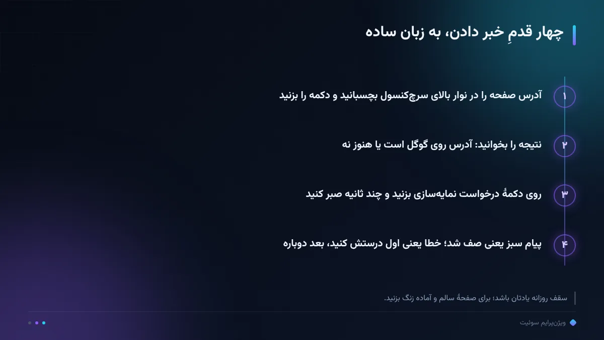 چهار قدمِ خبر دادن، به زبان ساده