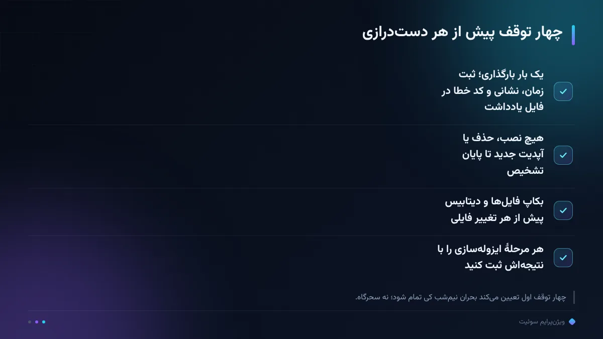 چهار توقف پیش از هر دستدرازی