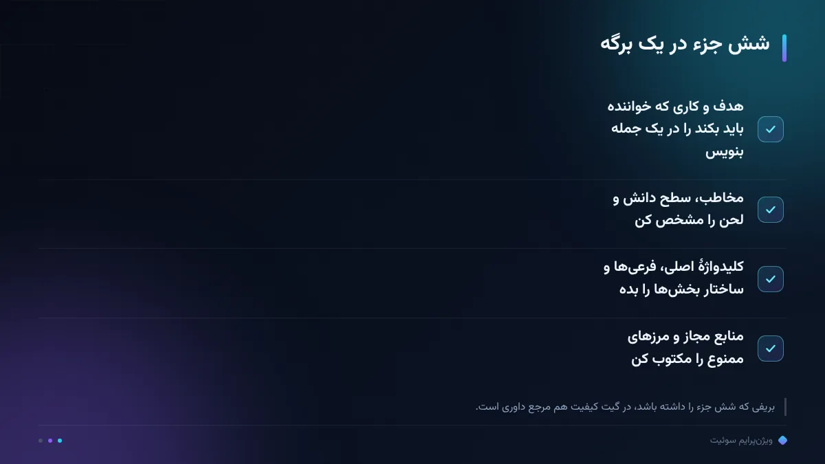 شش جزء در یک برگه