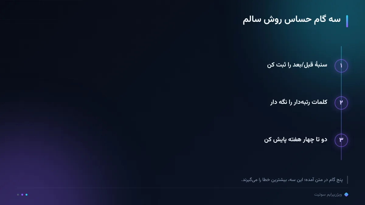 سه گام حساس روش سالم